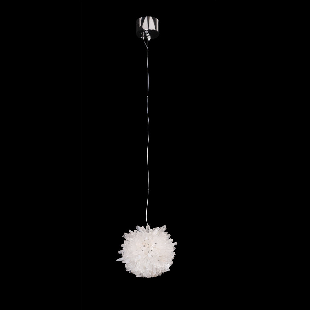 Cervine Clear Geode Quartz Crystal Ball Pendant Light 9" 12" 16" 20" - Richardrider