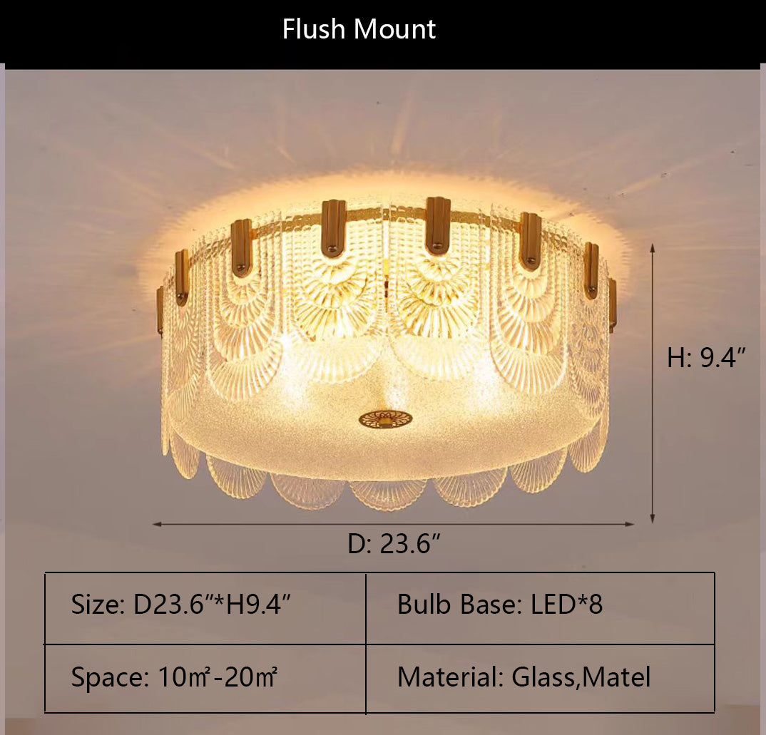 Nordic Light Luxury Patterned Glass Pendant Chandelier Suit for Living/Dining Room/Bedroom