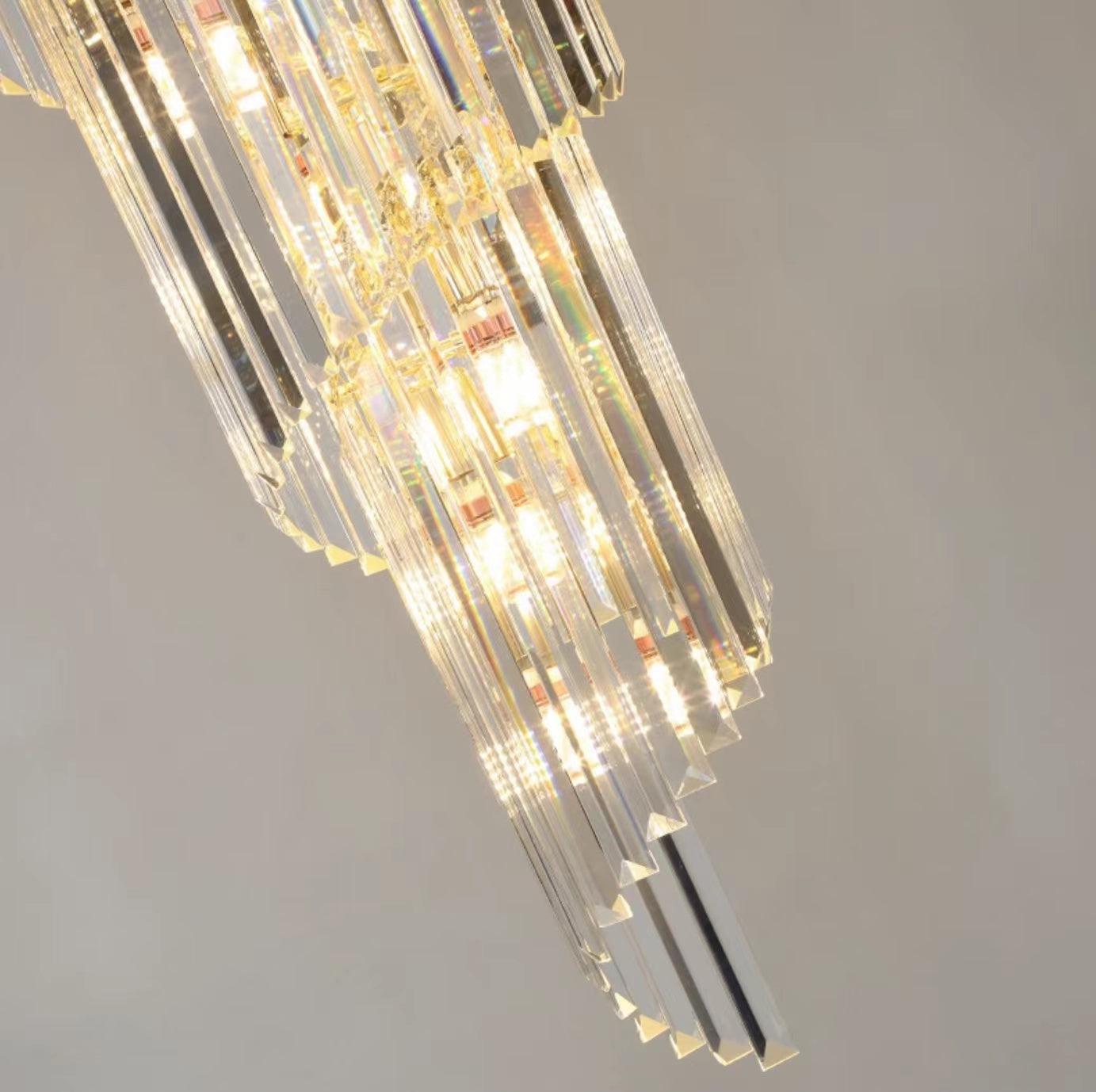Luxury Extra Large Foyer Spiral Staircase Chandelier Long Crystal Ceiling Light Fixture For Living Room Hall Entrance - Richardrider
