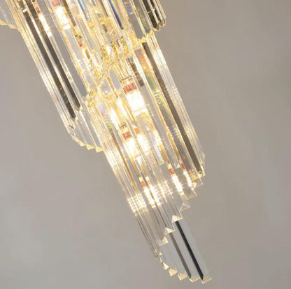 Luxury Extra Large Foyer Spiral Staircase Chandelier Long Crystal Ceiling Light Fixture For Living Room Hall Entrance - Richardrider