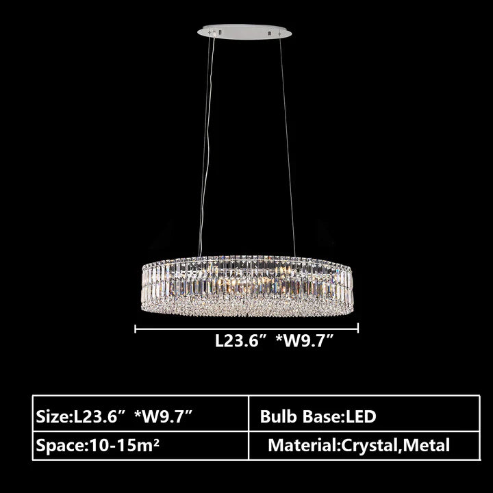Modern Silver Ceiling Round/Rectangle Crystal Chandelier Set for Living Room/Dining Room/ Bedroom Decorative Light Fixture