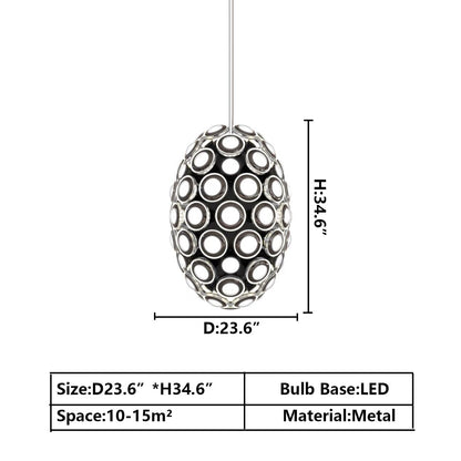 Modern Art Egg-shaped Chandelier Iconic Eyes LED Pendant Light For Dining Room/Living Room