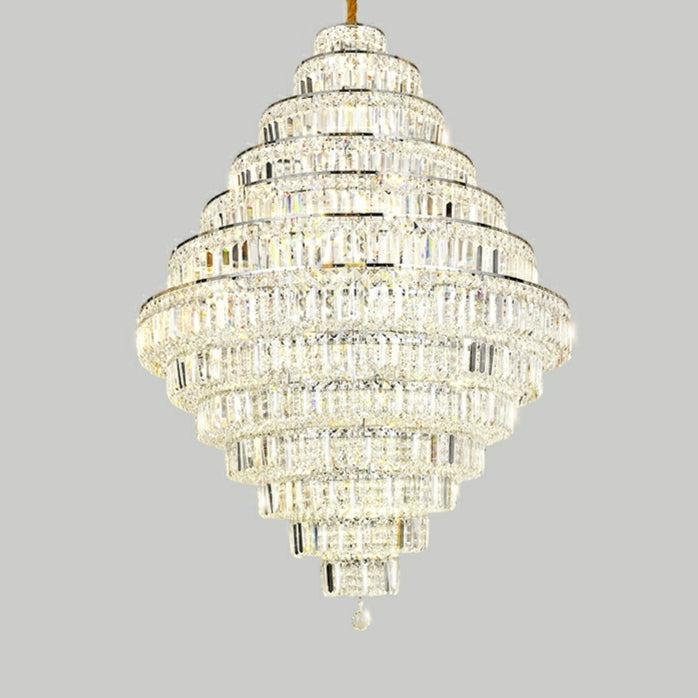 Chrome/ Silver/ Gold Extra Large Chandelier For Foyer Living Room Staircase Crystal Ceiling Lighting Fixture - Richardrider