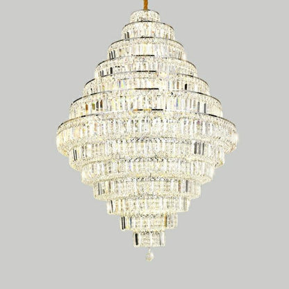 Chrome/ Silver/ Gold Extra Large Chandelier For Foyer Living Room Staircase Crystal Ceiling Lighting Fixture - Richardrider