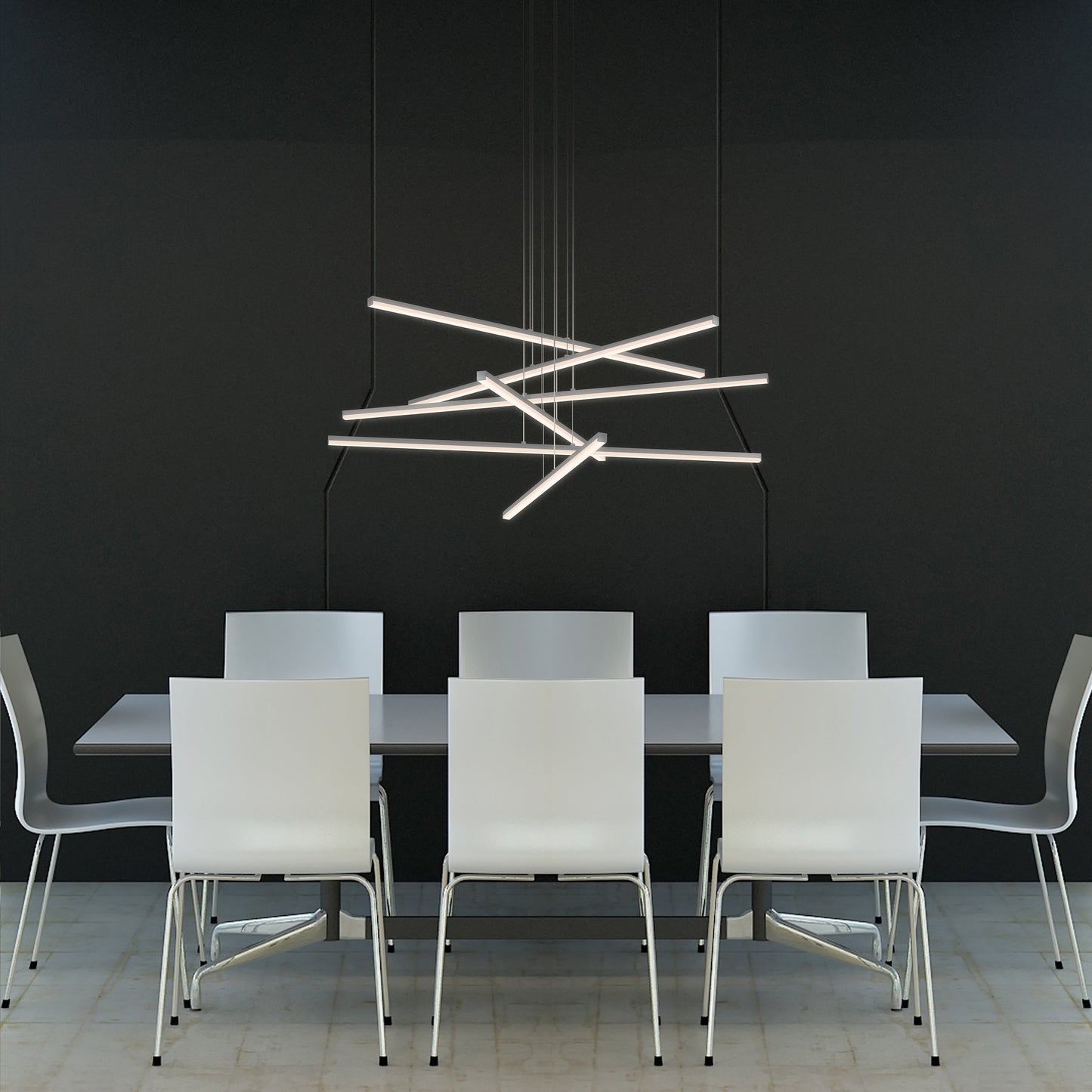Helaster Chandelier Metal & Optical Acrylic 40"D