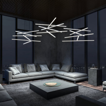 Helaster Chandelier Metal & Optical Acrylic 40"D