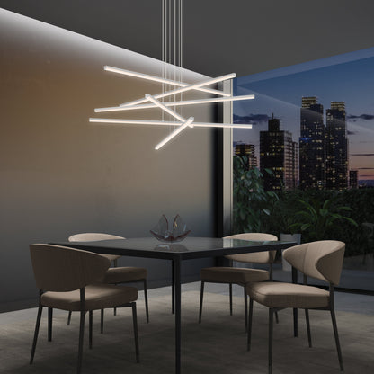 Helaster Chandelier Metal & Optical Acrylic 40"D