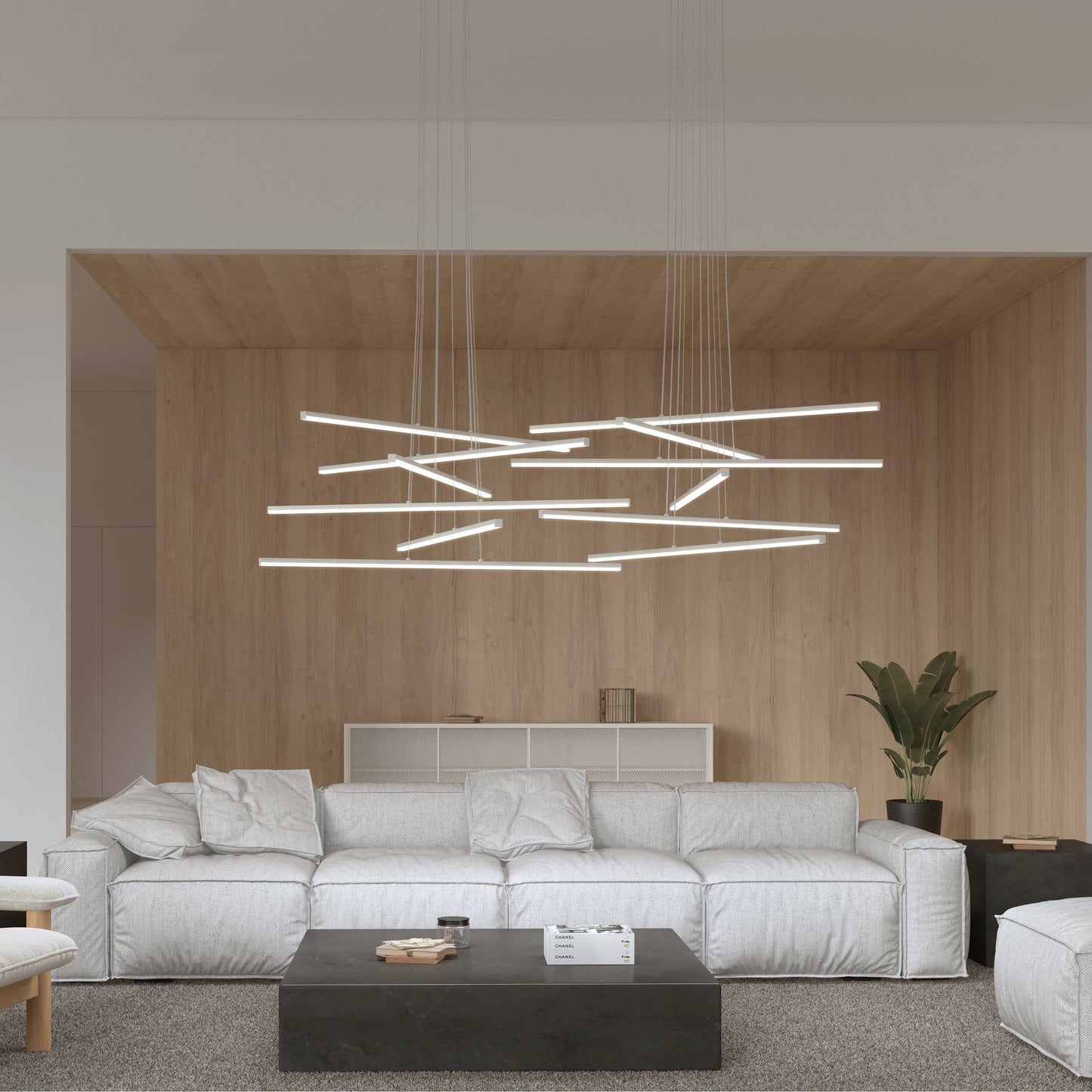 Helaster Chandelier Metal & Optical Acrylic 40"D