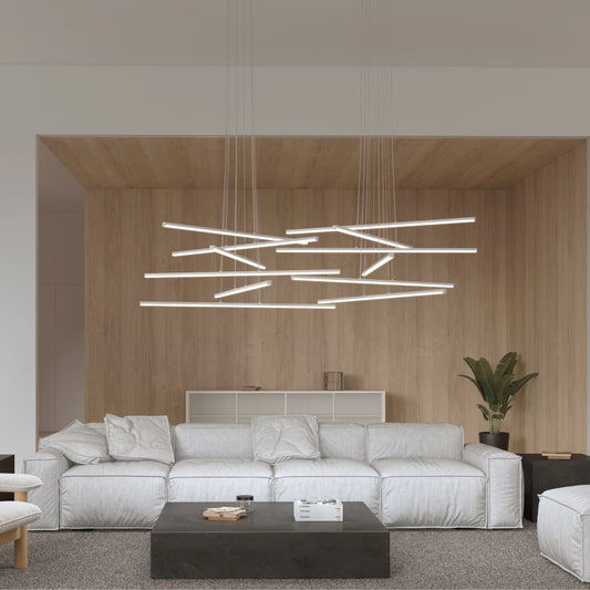 Helaster Chandelier Metal & Optical Acrylic 40"D