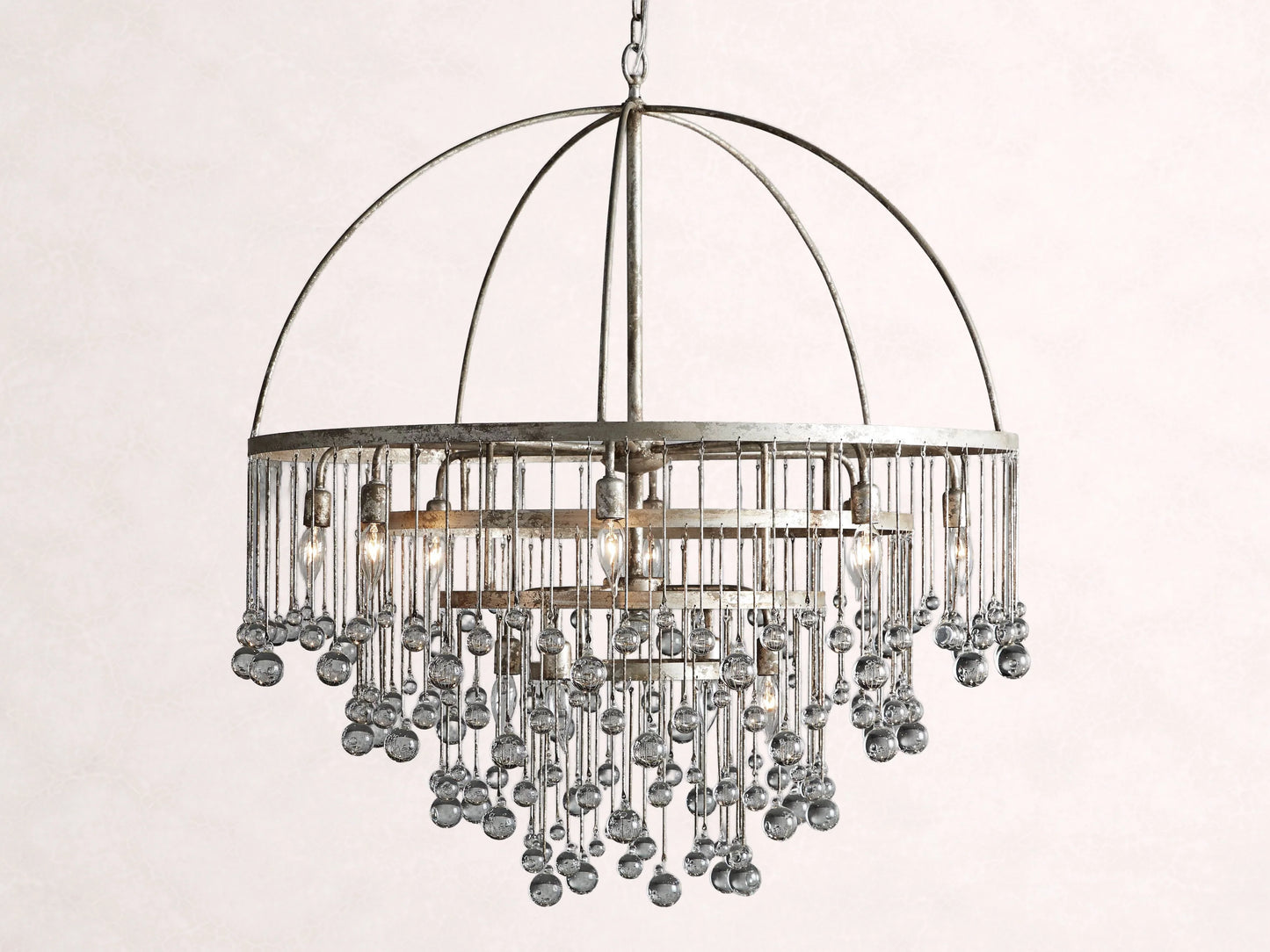 Aubrey Round Chandelier in Silver