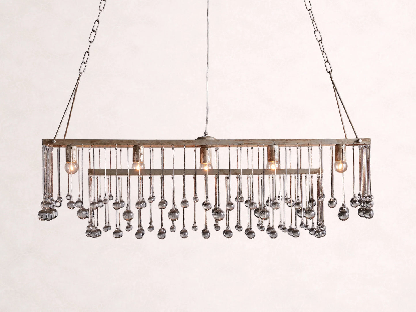 Aubrey Rectangular Chandelier in Silver