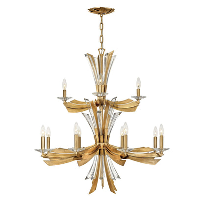 Vereiwyn Chandelier Steel & Crystal Accents 29.25"W x 29.25"D