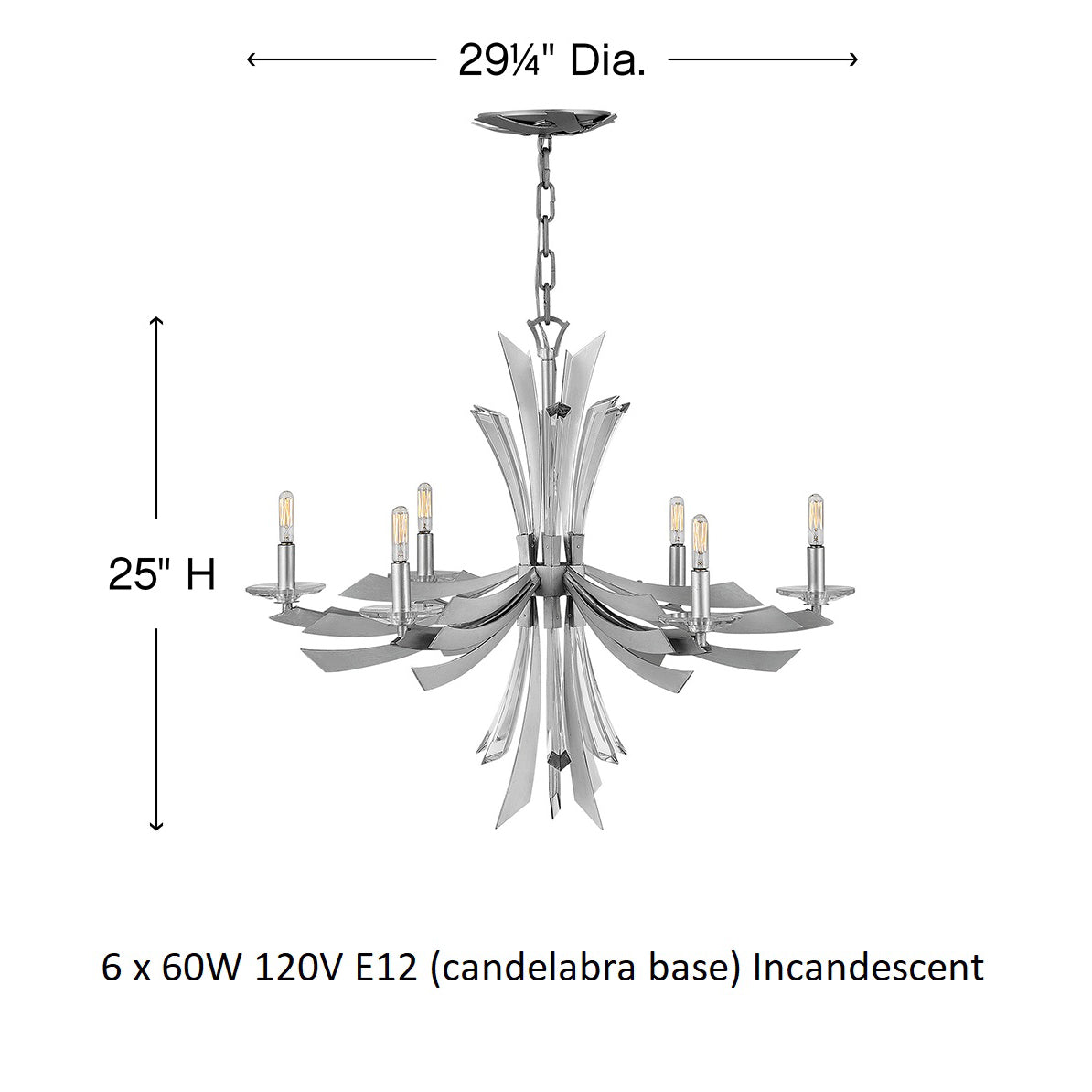 Vereiwyn Chandelier Steel & Crystal Accents 29.25"W x 29.25"D