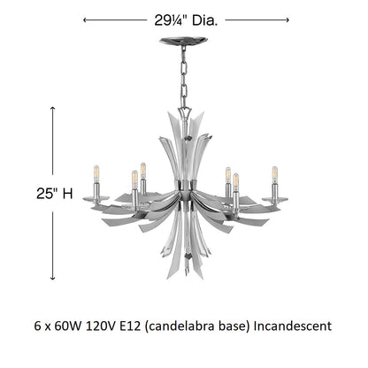 Vereiwyn Chandelier Steel & Crystal Accents 29.25"W x 29.25"D