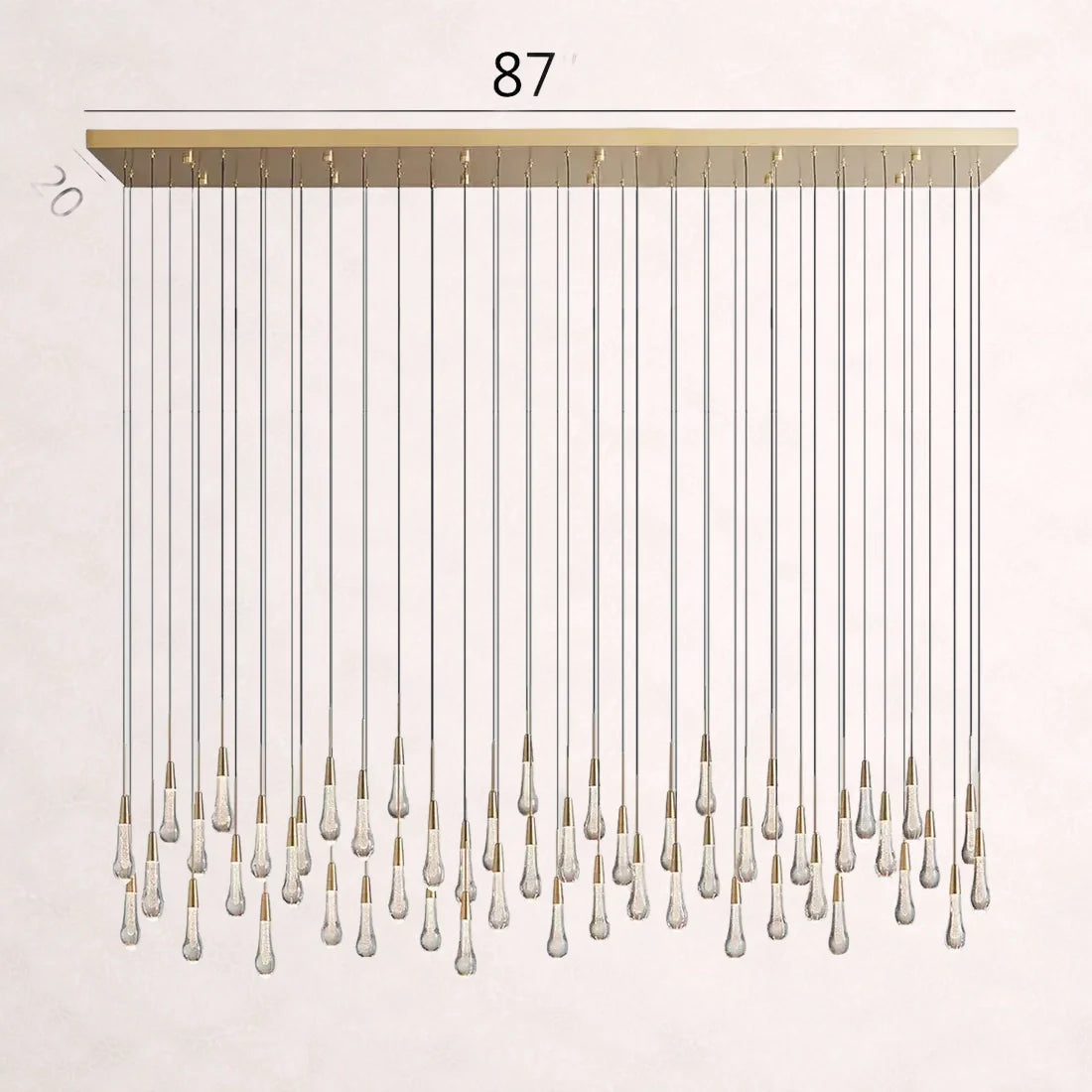 Soltaire Crystal Linear Chandelier 37" 50" 60" 70" 87" 120"W