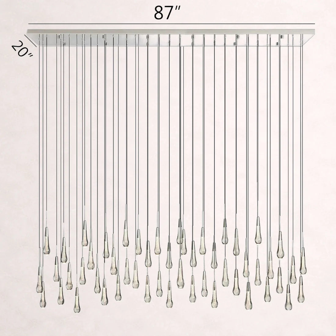 Soltaire Crystal Linear Chandelier 37" 50" 60" 70" 87" 120"W