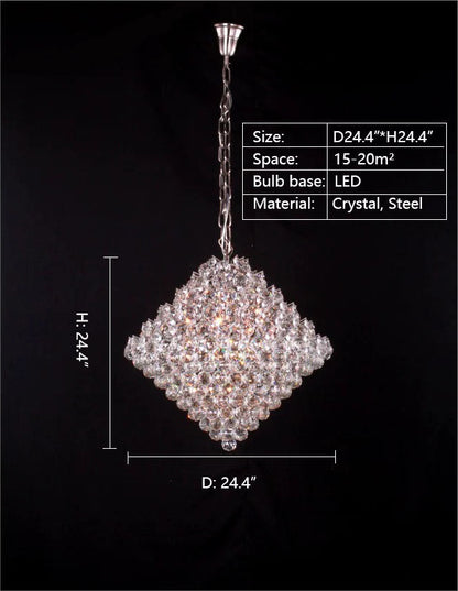 Aesthetic Luxury Conical Crystal Chandelier for Living/Dinning Room/Foyer/Hallway/Staircase