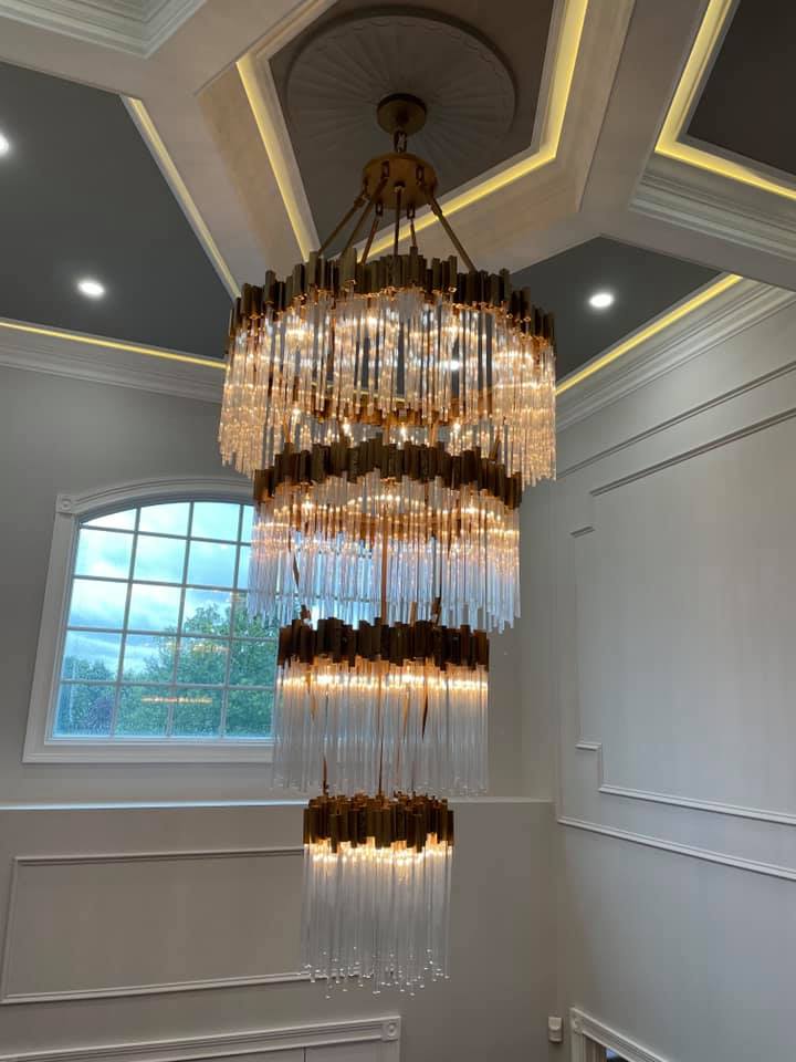 Large Elegant Multi-layers Glam Glass Chandelier for High-ceiling Staircase/Entryway/Living/meeting Room - Richardrider