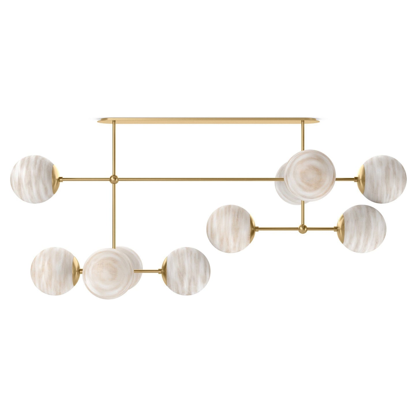 Ciroeivero Armstrong Linear Chandelier Finish: Brass. Cord: Thermoplastic. Shade: Glass 64.25"W x 30.25"D