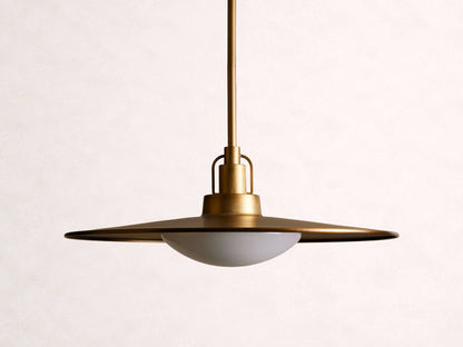 Argent Opal Glass Dome Pendant 14'' 24''D