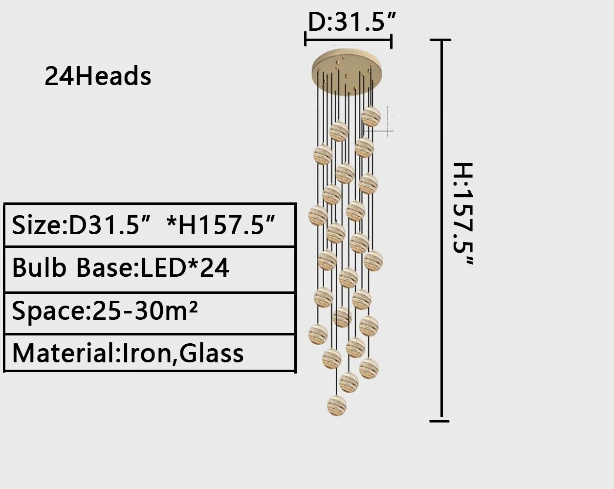 Nordic Planet Creative Long Ball Pendant Chandelier Staircase Foyer - Richardrider