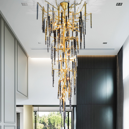 Dora Raindrop Colorful Crystal Staircase Chandelier - Richardrider
