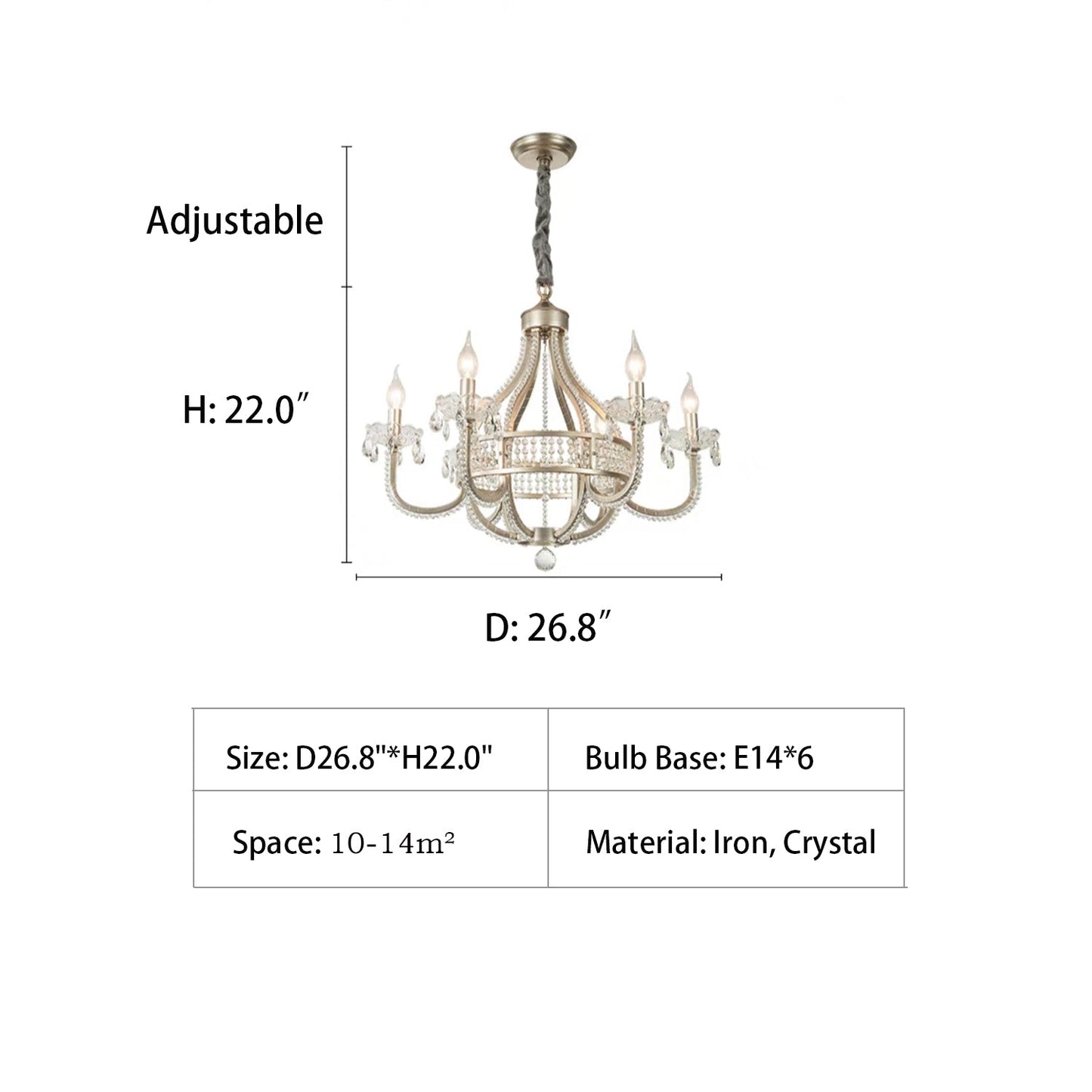 Light Luxury Nordic Vintage Candle Iron Lantern Chandelier for Living / Dining Room / Bedroom