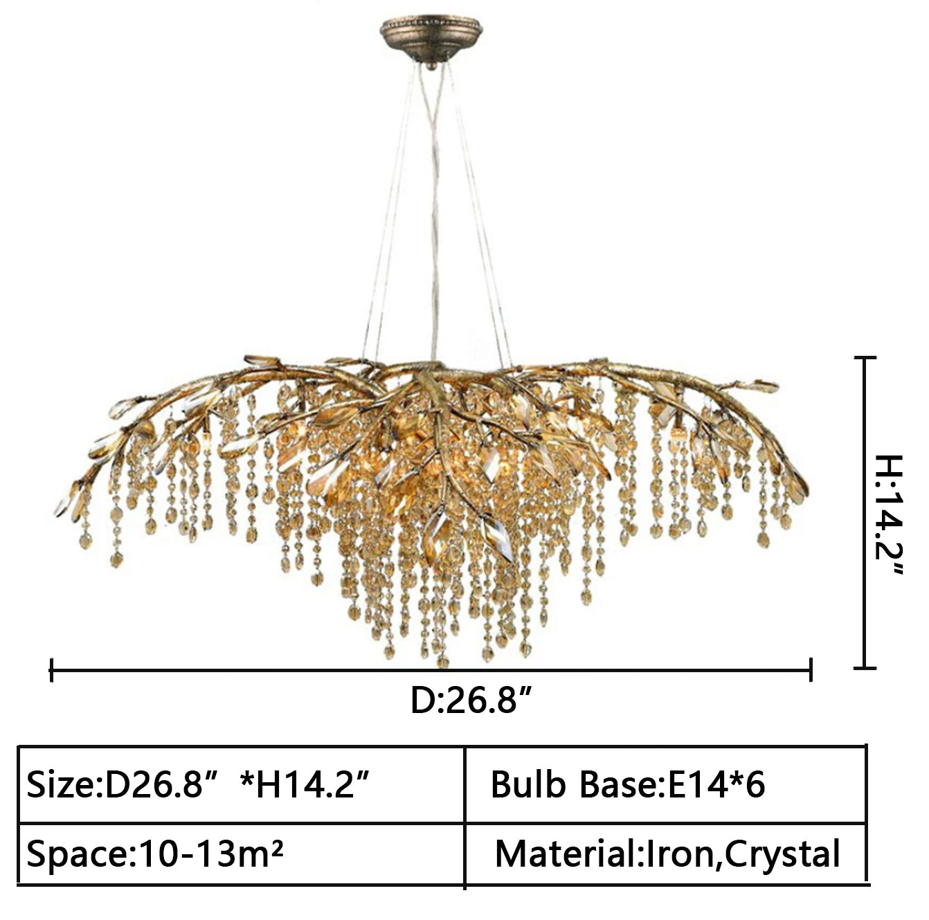 New Luxury Branch Crystal Pendant Chandelier Designer Creative Art Dining Room/Living Room Light Fixture - Richardrider
