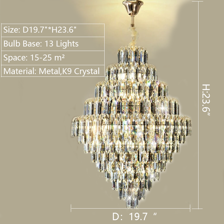 Extra Large Foyer Decorative Crystal Lighting Fixture Living Room Crystal Chandelier For Entryway Staircase - Richardrider