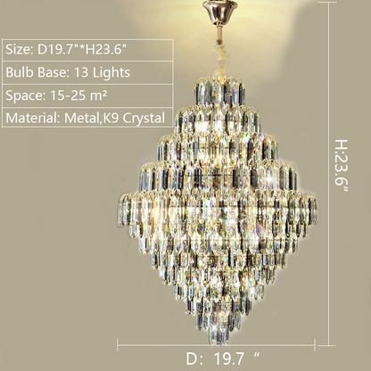 Extra Large Foyer Decorative Crystal Lighting Fixture Living Room Crystal Chandelier For Entryway Staircase - Richardrider