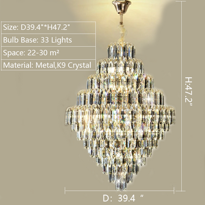 Extra Large Foyer Decorative Crystal Lighting Fixture Living Room Crystal Chandelier For Entryway Staircase - Richardrider