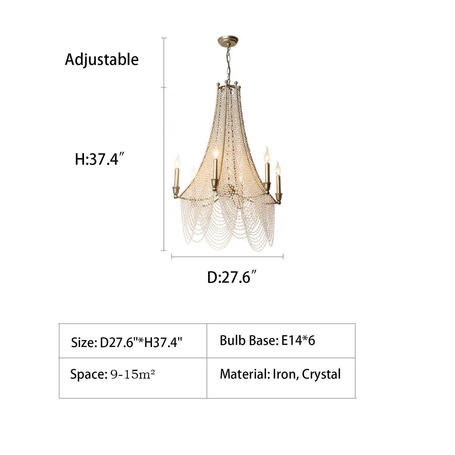Extra Large European Crystal Beaded Chandelier Candle Light for Stairs / Duplex / Villa - Richardrider