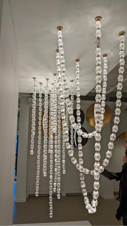 Creative Glass Pearl Necklace Pendnat Chandelier for Living/Dining Room/Staircase - Richardrider