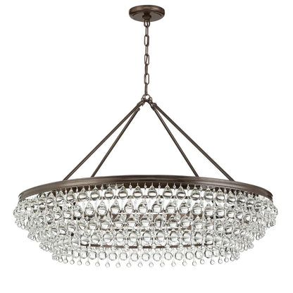 Large Modern Light Luxury Semi-Flushmount Glass Raindrop Chandelier for Dining Room / Living Room