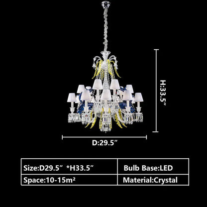 Maria Classic Colorful Candle Branch Blue Deer Crystal Chandelier for Living Room/Dining Room - Richardrider