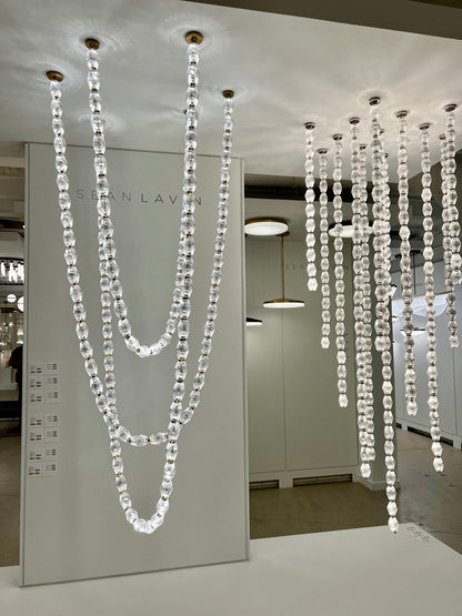 Creative Glass Pearl Necklace Pendnat Chandelier for Living/Dining Room/Staircase - Richardrider