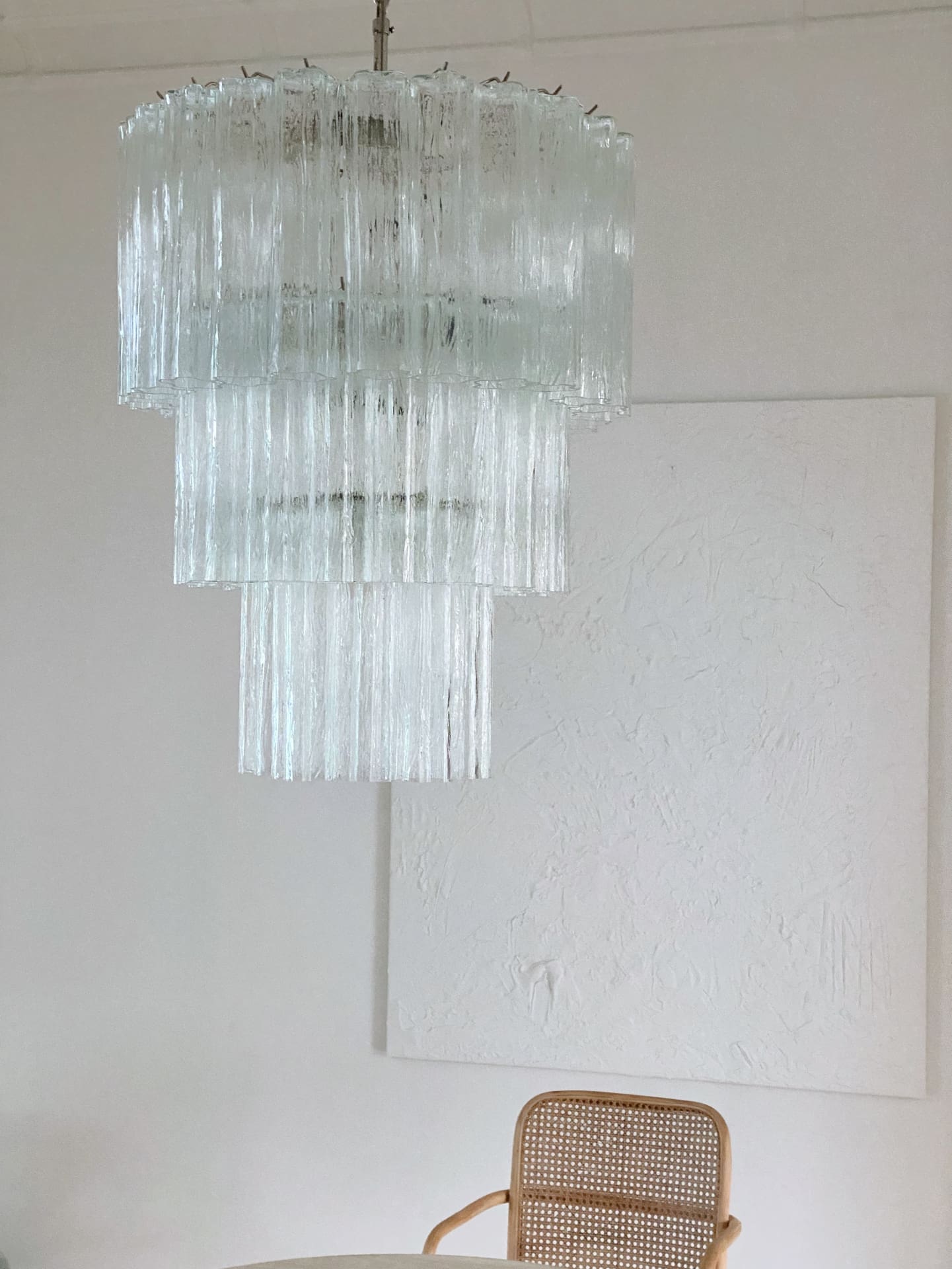 Murano Glass Chandelier – 52 tubes – Transparent