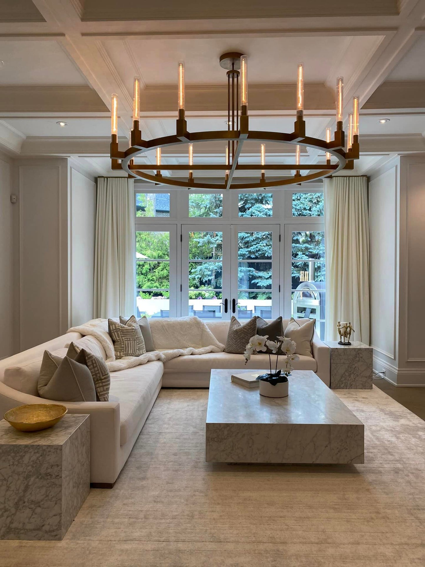 Modern Linear Round/Linear Tubular Glass Chandelier for Dining Room/Kitchen Island
