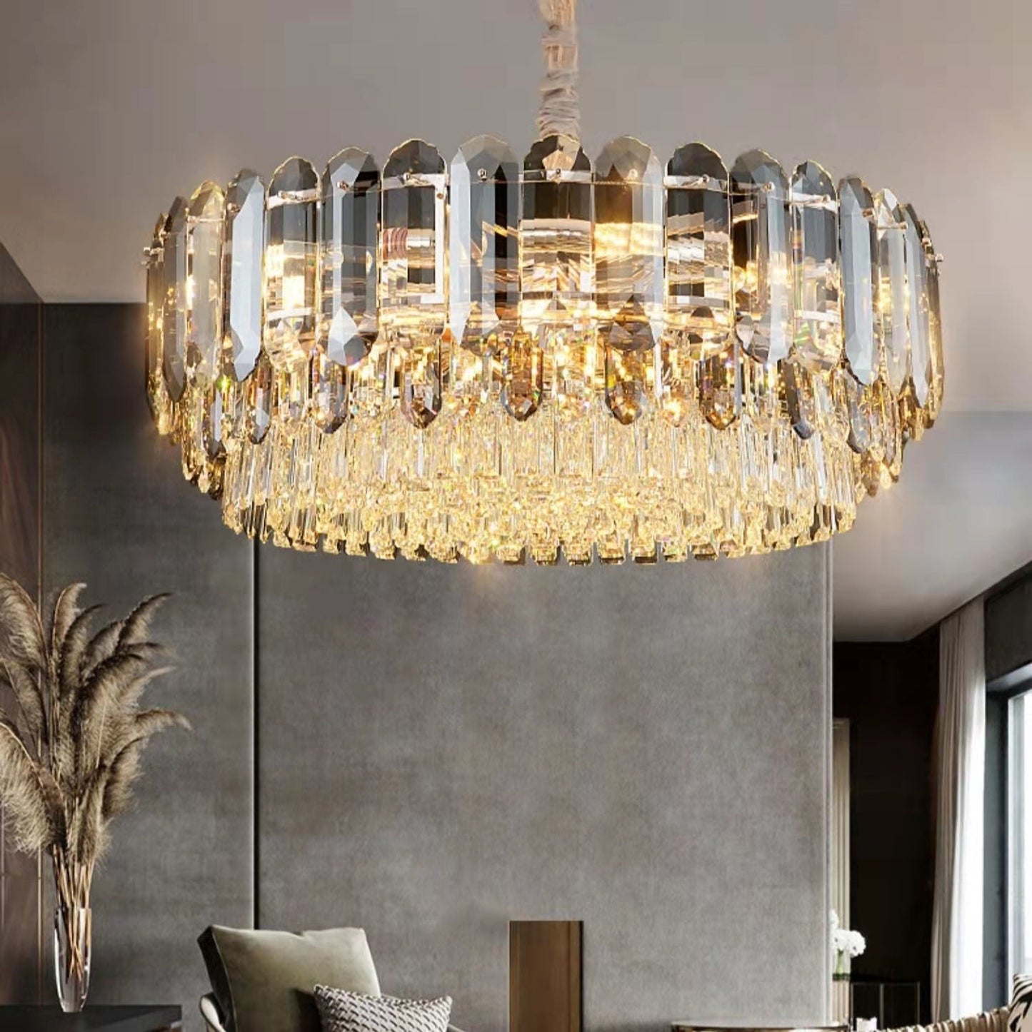Luxury Smoke Gray K9 Crystal Chandeliers for Dining Room/Living Room