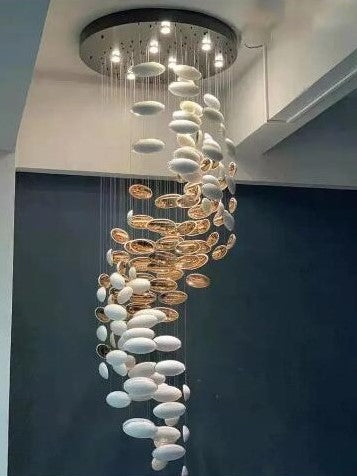 Modern Artistic Unique Golden Dragon Egg Pendant Ceiling Light Fixture for Staircase/ Sales Center/ Hotel - Richardrider