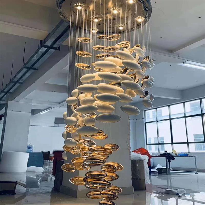 Modern Artistic Unique Golden Dragon Egg Pendant Ceiling Light Fixture for Staircase/ Sales Center/ Hotel - Richardrider