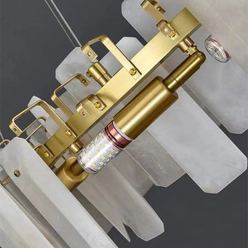 Alabaster Flake Round Chandelier 20" 23" 31" 39''D - Richardrider