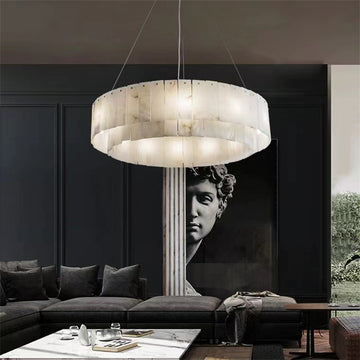 Brendra Alabaster 2-Tier Round Chandelier - Richardrider