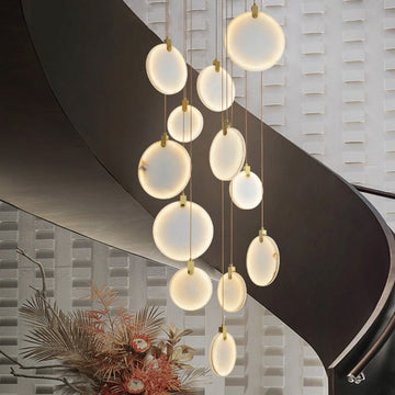 Queenie Alabaster Drop Long Round Chandelier - Richardrider