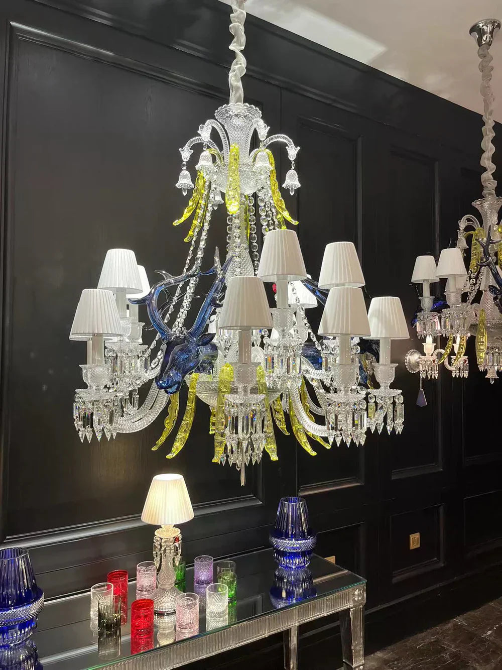 Maria Classic Colorful Candle Branch Blue Deer Crystal Chandelier for Living Room/Dining Room - Richardrider