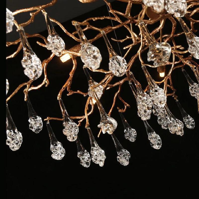 Creative Rose Crystal Brass Branch Chandelier - Richardrider
