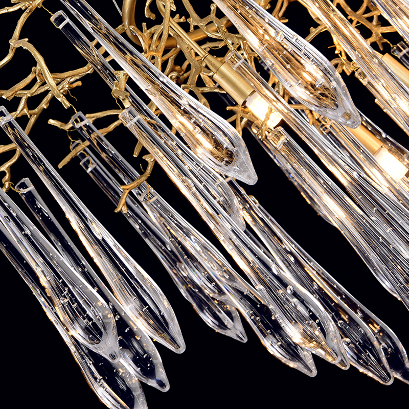 Iris Raindrop Round Branch Crystal Chandelier - Richardrider