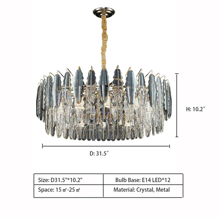 Modern Minimalist Art Designer Light Luxury Round Crystal Chandelier for Dining/ Living Room