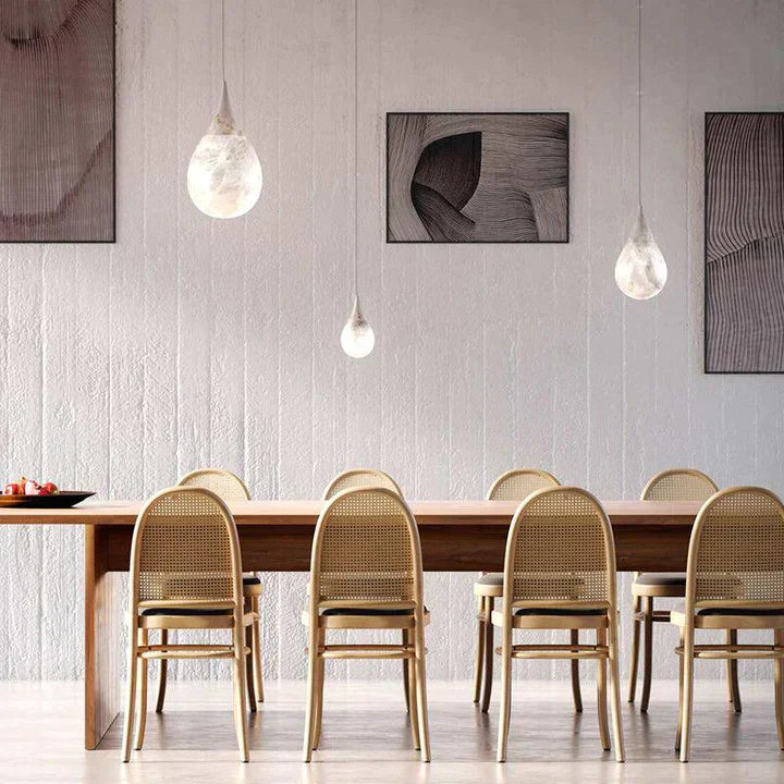 Alabaster Raindrop Pendant Lighting, Dining Table Pendant - Richardrider