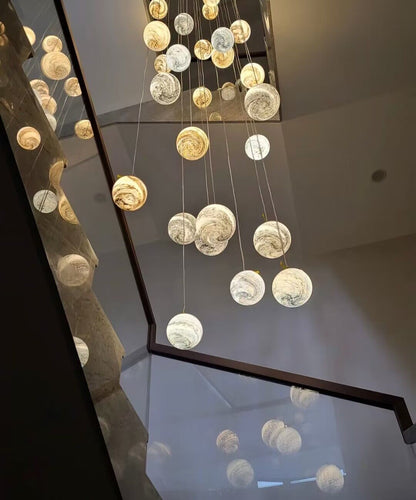 Nordic Planet Creative Long Ball Pendant Chandelier Staircase Foyer - Richardrider